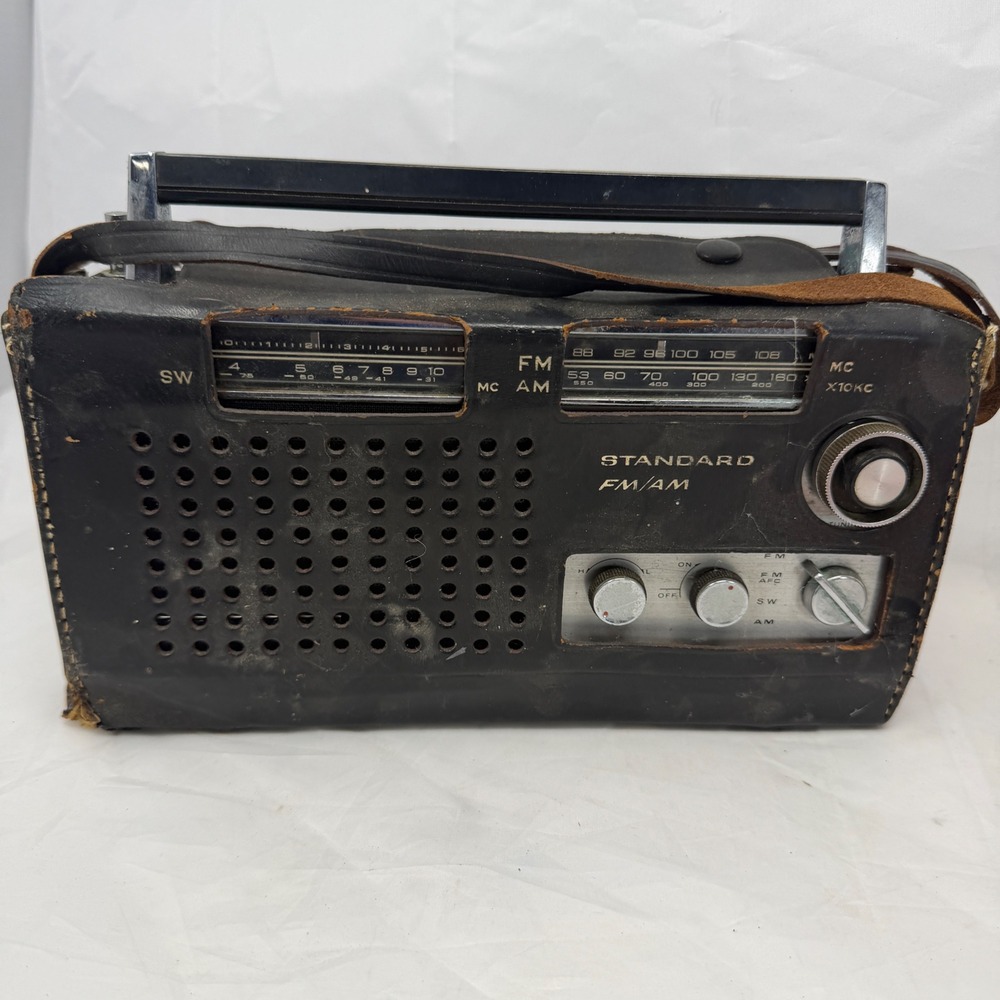 Vintage Standard Radio Corp SR-J808FA 10 Transistor FM AM SW Radio Japan Black